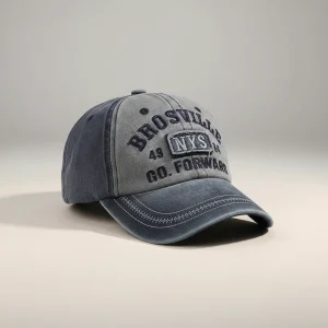 Casquette jean coton brodé décontracté - Vue 1 - casquette jean