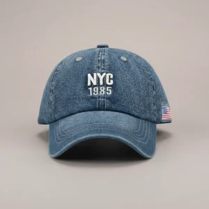 Casquette jean coton brodé sport - Vue 1 - casquette jean