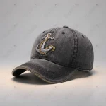 Casquette jean coton brodé style marin - Vue 1 - casquette jean