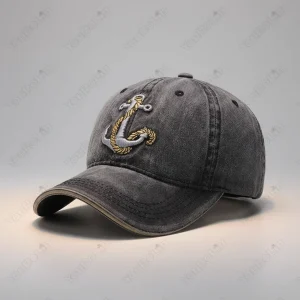 Casquette jean coton brodé style marin - Vue 1 - casquette jean