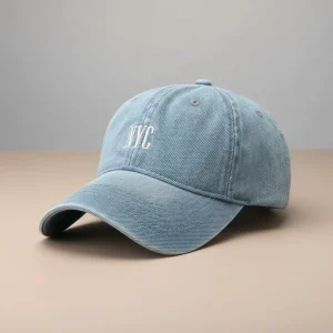 Casquette jean coton brodé style new-yorkais - Vue 2 - casquette jean
