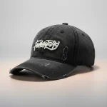 casquette jean coton brodé style voyage - Vue 1 - casquette jean