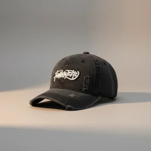 casquette jean coton brodé style voyage - Vue 2 - casquette jean