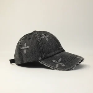 Casquette jean coton motifs croix décontractée - Vue 2 - casquette jean