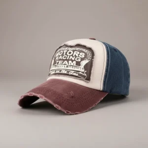 Casquette jean patchwork style motard - Vue 2 - casquette jean