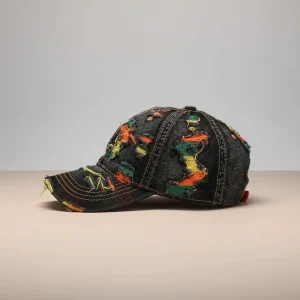 Casquette jean vintage streetwear coton - Vue 2 - casquette jean